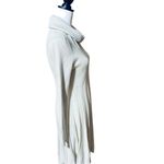 Calvin Klein Knit Ribbed Sweater Dress Cream Sparkle Cowl Size M Photo 9