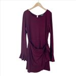 Lulus Favorite Tune Faux Wrap Sweater Dress in Burgundy Size Medium Photo 2