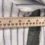 LC Lauren Conrad Womans Blouse Size Large Linen Striped Button Up Ruffle Cuff Photo 11