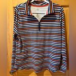 st. john's bay  L Classic 1/4 Zip Long Sleeve Striped Shirt Multi Color women’s Photo 0