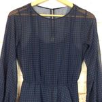 Bailey 44 Brandi Chiffon Dress Womens S Blue Medallion Print Long Sleeve Sheer Photo 3
