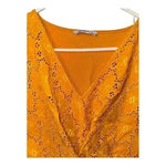 ZARA Trafaluc Marigold Eyelet Crop Blouse, Small Photo 2