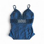 Apt. 9  Scalloped V-Neck Cutout Appliqué One-Piece Swimsuit Black M Photo 2