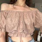 Reformation Vintage Off The Shoulder Shirt Photo 2