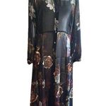 Soft Surroundings Anais Floral Sheer Button Up Dress Duster Sz M No Slip Flowy Photo 0