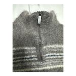 Zegna Sport wool sweater high neck & 1/4 zip gray & cream size small Photo 3