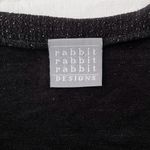Vintage 80s Rabbit Rabbit Rabbit Black Metallic Sparkle Long Line Cardigan Size 14P Photo 1