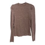 Anthropologie Dolan Purple Sparkle Metallic Puff Sleeve Mockneck Top (Med) Photo 1