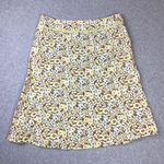 Eddie Bauer  Yellow Blue Brown Pastel Floral A-line Lightweight Skirt Size 8 Photo 2