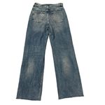 ZARA  High Waisted Wide Leg Raw Hem Ripped Knee Jeans, Sz 6 Photo 3