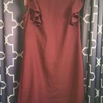 Lark & Ro Wine Ruffle Sleeve Mini Dress Red Photo 0