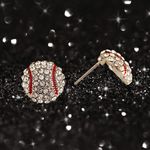 Boutique Crystal Baseball Stud Earrings Earrings Photo 2