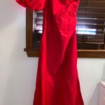 Anthropologie NWT $248 x Aureta Studio Red One-Shoulder Puff-Sleeve Dress S Photo 6