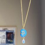 Handmade gold tone stainless steel boho chic beach quality glass beads necklace🌀🐚🌊 Photo 2