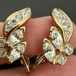 Vintage A&S ATTWOOD & SAWYER Clear Swarovski Crystal Necklace & Earrings w/ Box Gold Photo 5