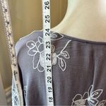 Umgee Gray Embroidered Oversized Top M/L Boho Artsy Gauze Tunic Blouse Rustic Photo 4