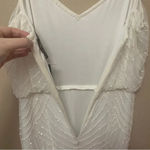 Adrianna Papell Women's Long Beaded Blouson Gown in White NWT Size 10 Photo 9