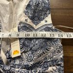 C&C California  Blue White Paisley Linen Sleeveless Crop Top New with Tags Photo 10