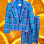 Pendleton Vintage Wool Plaid Skirt Suit Set Blazer & Pencil Skirt Size 10 Photo 0
