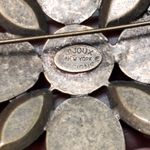 Bijoux New York Designs Orange Black Rhinestone Brooch Signed 2" Vtg Brass Photo 1