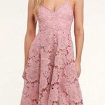 Lulus Nora Lee‎ Dusty Rose Sleeveless Lace Midi Dress Pink Womens Size L Lined Size L Photo 0