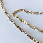 Sterling Silver Gold Tone Twist Chain Necklace, 925 LIRM Photo 3