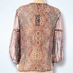 Ella Moss  Long Sleeve Graphic Silk Blouse Size XS Photo 1