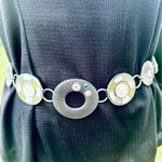 Chico's  Silver Chain Belt with blue & green accents Photo 4