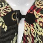 Oversized poncho floal scroll design fringe sweatshirt sweater xs Green Photo 6