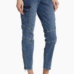 L'Agence L’AGENCE Patton Skinny Cargo Jeans Solway Side Zip Mid Rise Moto Stretch Photo 1