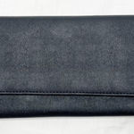 NEW Three Stars Black Nylon Flap Wallet Billfold Snap Closure Credit Card Photo 0