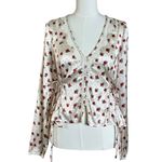 Free People Western Dainty Ethereal Lace Field Of Roses Satin Blouse Size Small Photo 9