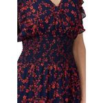 Slate + Willow Navy Smocked Waist Red Orange Printed Florals Dress Size XS Photo 2