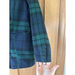 Avec Les Filles Green/Navy Tartan Plaid Double Breasted Blazer Women’s sz Small Photo 2