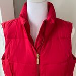 Charter Club Women’s Red Zip Vest with Brass Details Pockets Size Medium Photo 1