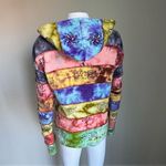Rainbow Patchwork Boho Hippie Tie Dyed Full Zip Hoodie Women’s Size M/L Purple Size M Photo 4