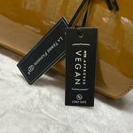 La Terre Fashion Vegan Leather Equestrian Brown Circular Bag Purse Diamond NWT Photo 4