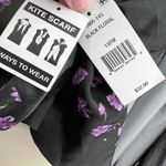 Steve Madden Scarf Black Purple Floral Kite Wrap Womens One Size New Photo 3