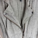 Nic+Zoe Gray Tan Lightweight Full Zip Linen Cotton Blend Bomber Jacket Size L Photo 4