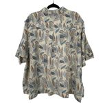easel  #ET13859 Women's Floral Opaque Printed Collared Short Sleeves Shirt Size L Photo 1