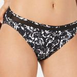 DKNY Women's Black/White Floral Moderate Coverage Mesh-Trim Bikini Bottoms sz S Photo 0