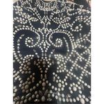 Morgan & Co Strapy Open Criss Cross Back Maxi Gown Dress Sz 7/8 Navy/White NWT Blue Photo 6