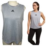 Adidas ‎ Women Gray Heathered Sleeveless Athletic Tank Top Heat Ready Size L Photo 1