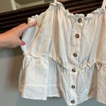 Pilcro Anthropologie White Buttondown Babydoll Tank Top XL Photo 7