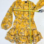 Romantic short dress with ruffles and yellow floral lace Bardot size 6/S Multiple Photo 3