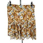Free People Nadia Yellow Floral Print Ruffled Wrap Mini Skirt size 0 Photo 3