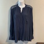 Free People Peasant Blouse Navy Blue Photo 1