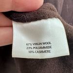 Eileen Fisher Chocolate Brown Cardigan Sweater Shawl Collar Open Front Wool Photo 2