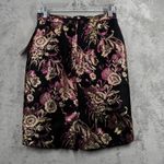 Ellen D Skirt 4 Metallic Brocade Floral Mini Pink Gold Black Party Club Glam Y2K Photo 2