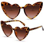 Heart Shaped Sunglasses Retro Cat Eye Classic Eyewear Brown Leopard Plastic Photo 0